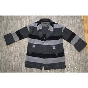 Roots Canada Gray and Black Wool Blend Womens Cardigan Size M